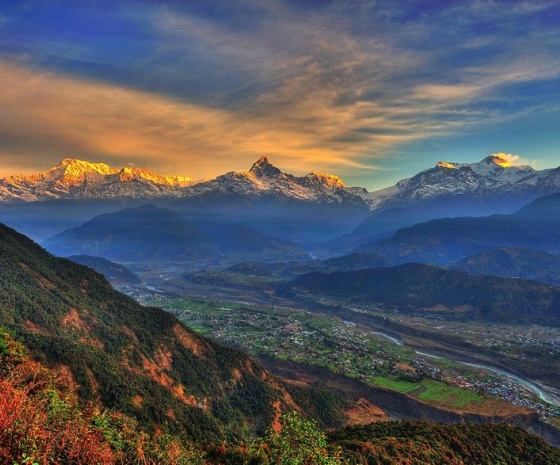 Trek to Nayapool then drive to Pokhara: 6 hours trek, 1 hour drive (B, L)
