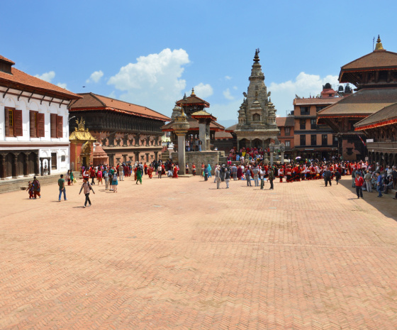 Fly back to Kathmandu with a visit to Bhaktapur