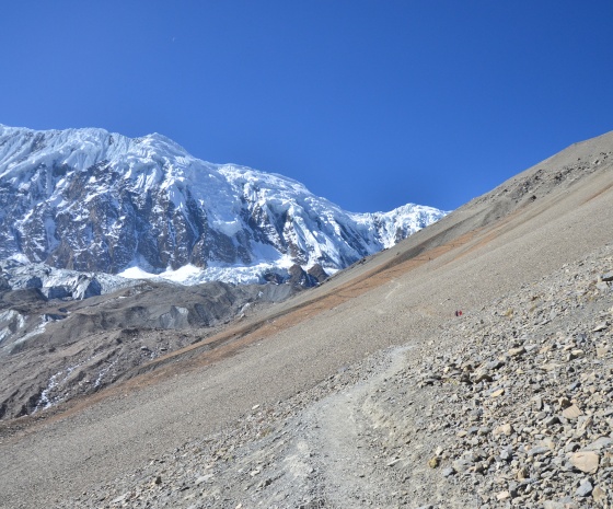Trek Kangsar to Tilicho Base Camp (4140m/13583ft) approx. 6Kms: 2-3 hours walk (B, L, D)