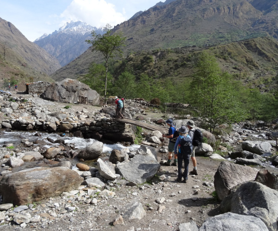 Trek from Jagat to Deng (1,804m/5917 ft) approx. 16kms : 6 - 7 hrs (B,L,D)