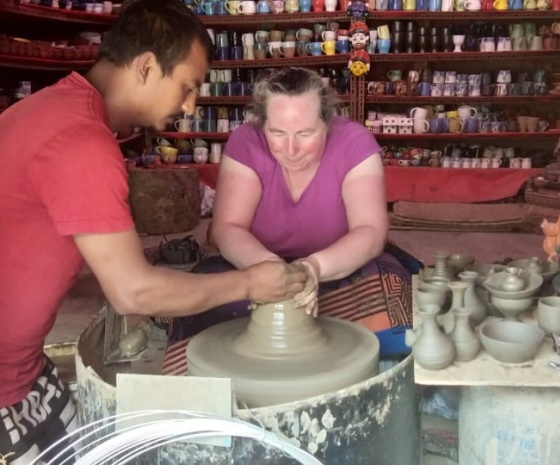 Sightseeing at medieval town Bhaktapur: Learn pottery making & visit paper factory / Drive duration : 1 hour  Distance: 16 km